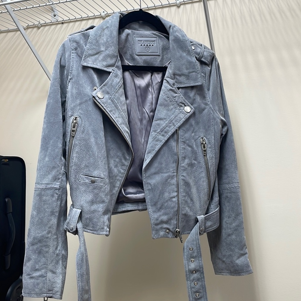 Gray Suède moto jacket
